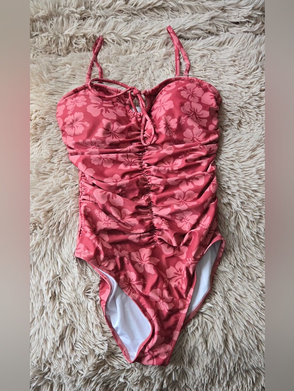 Herseas Floral Ruched One-Piece Swimsuit #1430 NWOT - Picture 3 of 10
